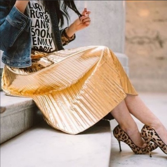 LuLaRoe Dresses & Skirts - LuLaRoe Copper  Accordion Skirt Size XS